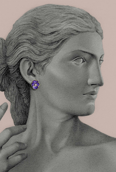 Mini Violet pansy earrings - buy online