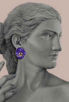 Violet pansy earrings - buy online