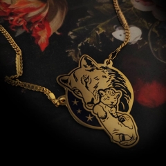 Lioness and her cub necklace on internet