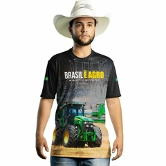 CAMISETA TÉRMICA PROTEÇÃO SOLAR UV50+ BRASIL É AGRO REF. CASUAL 004