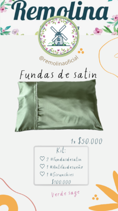 Funda de satin Verde sage en internet