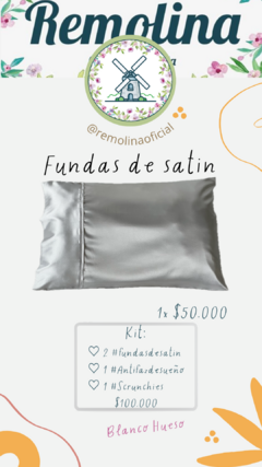 Funda de satin Blanco Hueso - comprar online