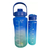 Kit Garrafa de Água Squeeze Motivacional Com Adesivos 300ML+900ML+2000ML