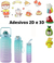 Kit Garrafa de Água Squeeze Motivacional Com Adesivos 300ML+900ML+2000ML