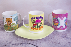 SET TAZA PLASTICA + PLATO PLAYO