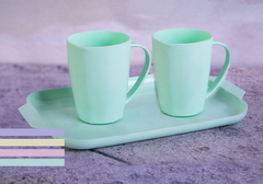 SET BANDEJA MEDIA + 2 TAZAS CONICAS PASTELES - comprar online