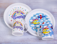 SET PLATO REDONDO INFANTIL GRANDE + TAZA RECTA