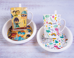 SET BOWL INFANTIL + VASO CON ASA Y BOMBILLA