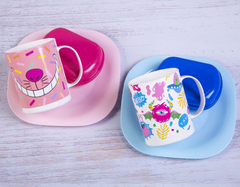 SET PLATO CHICO LISO + TAZA RECTA INFANTIL SURTIDA + JABONERA