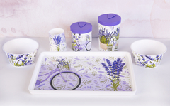 SET LAVANDA BANDEJA + SET MATERO + 2 COMPOTERAS