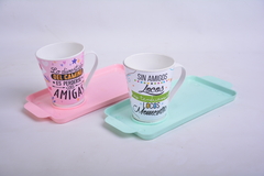 SET TAZA CONICA + BANDEJA POSA TAZA