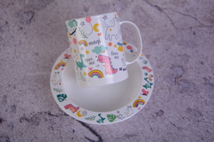 SET BOWL ESTAMPADO + TAZA RECTA INFANTIL - comprar online