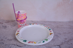 SET PLATO REDONDO + VASO INFANTIL CON SORBETE - comprar online