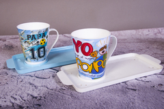 SET TAZA CONICA + BANDEJA POSA TAZA