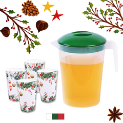 JARRA 4 L + 4 VASOS ESTAMPADOS - comprar online