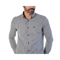 CAMISA MANGA LONGA XADREZ BRANCO E PRETO - comprar online