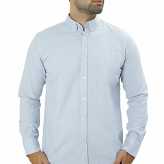 CAMISA MANGA LONGA SLIM FIT OXFORD AZUL CLARO - comprar online