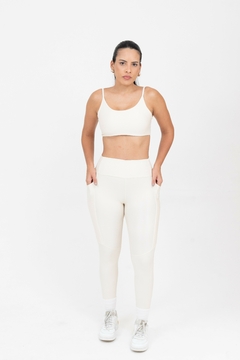 Legging com bolso - Off White - loja online