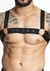 HARNESS ELASTICO PRETO COM ILHOS E ARGOLA DE METAL