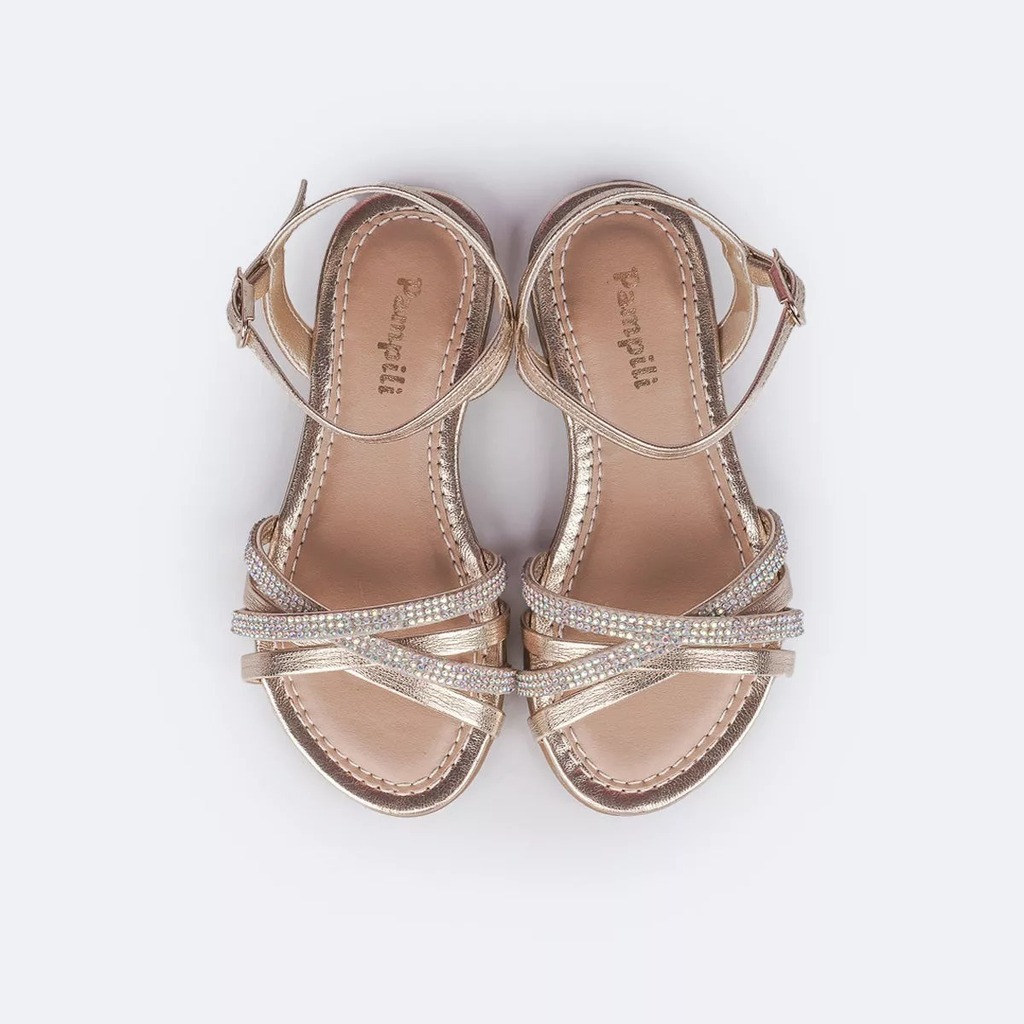 Sand lia Pampili Infantil Menina Cherrie Strass Confort vel