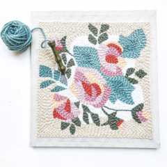 PUNCH NEEDLE ROSES PATTERN | SIZE 40X40 CM - buy online