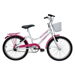 BICICLETA ARO 20 PRINCESS V.B C/CT BCO/PINK