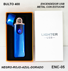 Encendedor Electrico Usb Recargable DE METAL con estuche- ENC-05