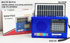 RADIO AM/FM BLUETOOTH CON LINTERNA SOLAR - RAD 05