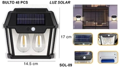 Doble Farol De Pared Carga Solar- SOL 09