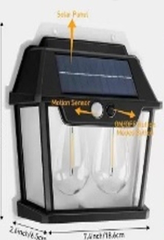 Doble Farol De Pared Carga Solar- SOL 09 - comprar online