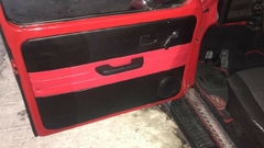 Tapas para Vocho VW Negro Con Rojo con Grapas - SOLRAM