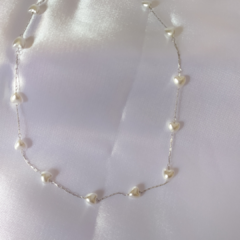 Choker Aço com Corações Branco