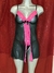 BABY DOLL NEGRO ENCAJE ROSA