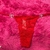 TANGA VICTORIA SECRET ROJA DE ENCAJE CON MOÑITOS PLATEADOS