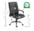 Cadeira de Escritório Diretor Ergonômica Estofada BlumeOffice BLM107 Preta - Decora Office - Cadeiras Ergonômicas e Móveis de Escritório