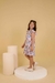 Vestido Infantil menina casual trapezio manga de babado estampa floral e babado franzido na saia - loja online