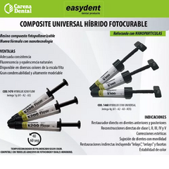 COMPOSITE HIBRI X100 DENTAL ODONTOLÓGICO JERINGA EASYDENT 4G A3,5 - comprar online