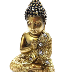 ESTÁTUA BUDA MEDITANDO COM BRILLHO - 14CM - comprar online