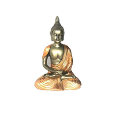 ESTÁTUA DE RESINA BUDA POSIÇÃO DHYANA MUDRA- 12CM