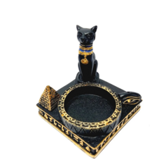 INCENSÁRIO E PORTA VELA - BASTET 8CM