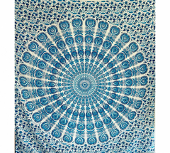 COLCHA CASAL MANDALA AZUL - 2,10 X 2,30