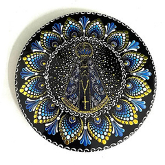 ENFEITE DE PAREDE NOSSA SENHORA APARECIDA - PRETO\AMARELO\AZUL