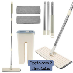 Flat Mop / Rodo de limpeza com balde lava e seca + refil em microfibra