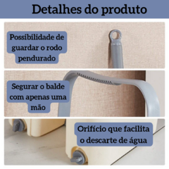 Flat Mop / Rodo de limpeza com balde lava e seca + refil em microfibra na internet