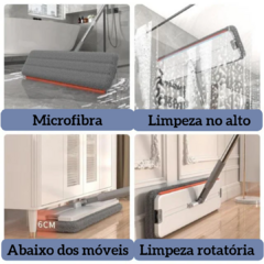 Flat Mop / Rodo de limpeza com balde lava e seca + refil em microfibra - loja online