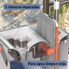 Imagem do Flat Mop / Rodo de limpeza com balde lava e seca + refil em microfibra