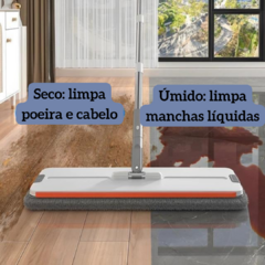 Flat Mop / Rodo de limpeza com balde lava e seca + refil em microfibra