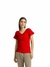 Blusa de mujer asimetrico encaje contraste canales, cuello v LISO CASUAL