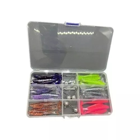 Kit Micro Shad Sashimi 6cm Heckmann - com 16 Itens By Universo Fishing