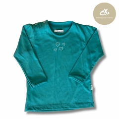 Art 323/1- Remera bordado corazones jersey liso M/L de bebé - comprar online